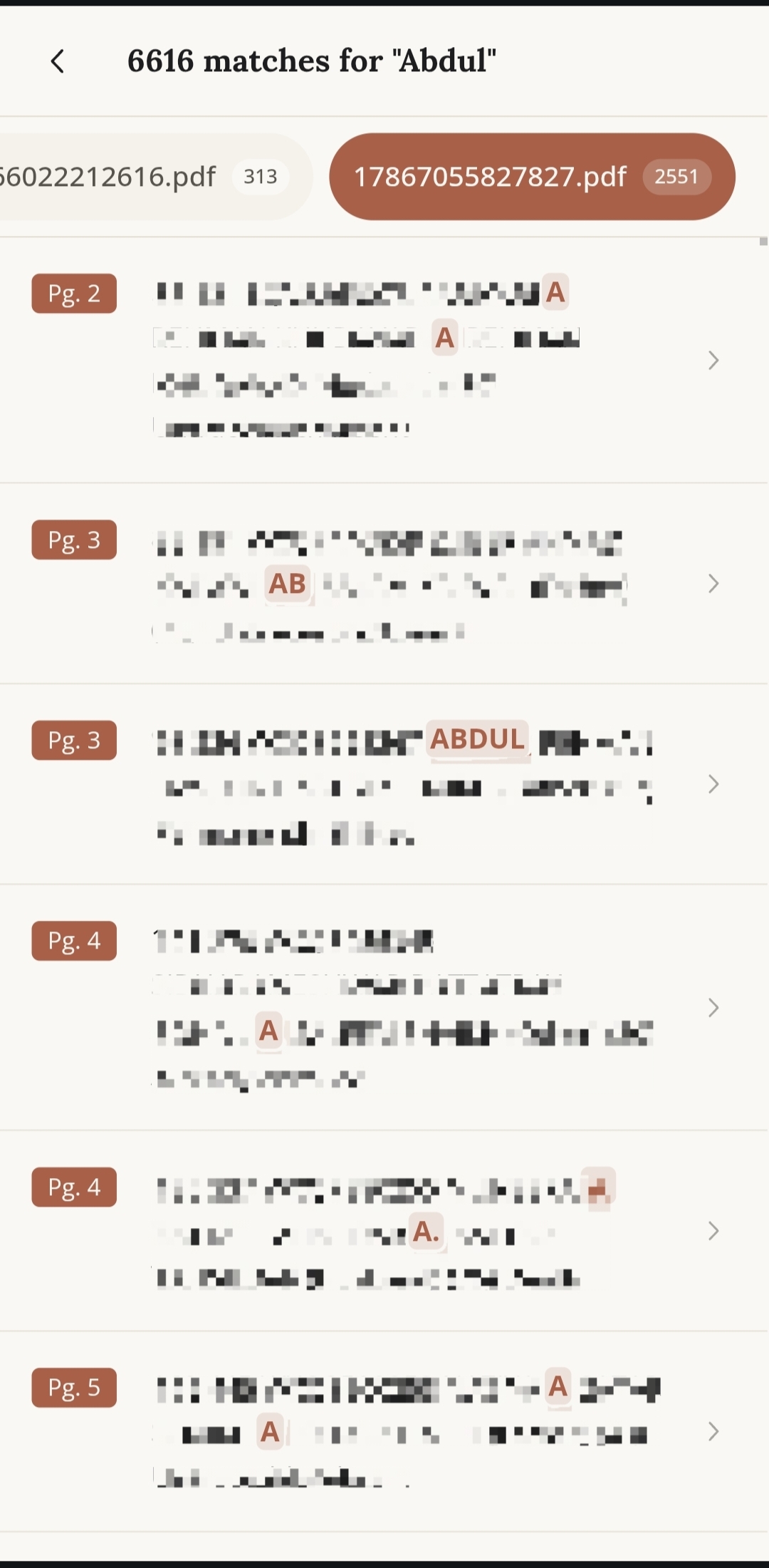 Searching across multiple documents at once